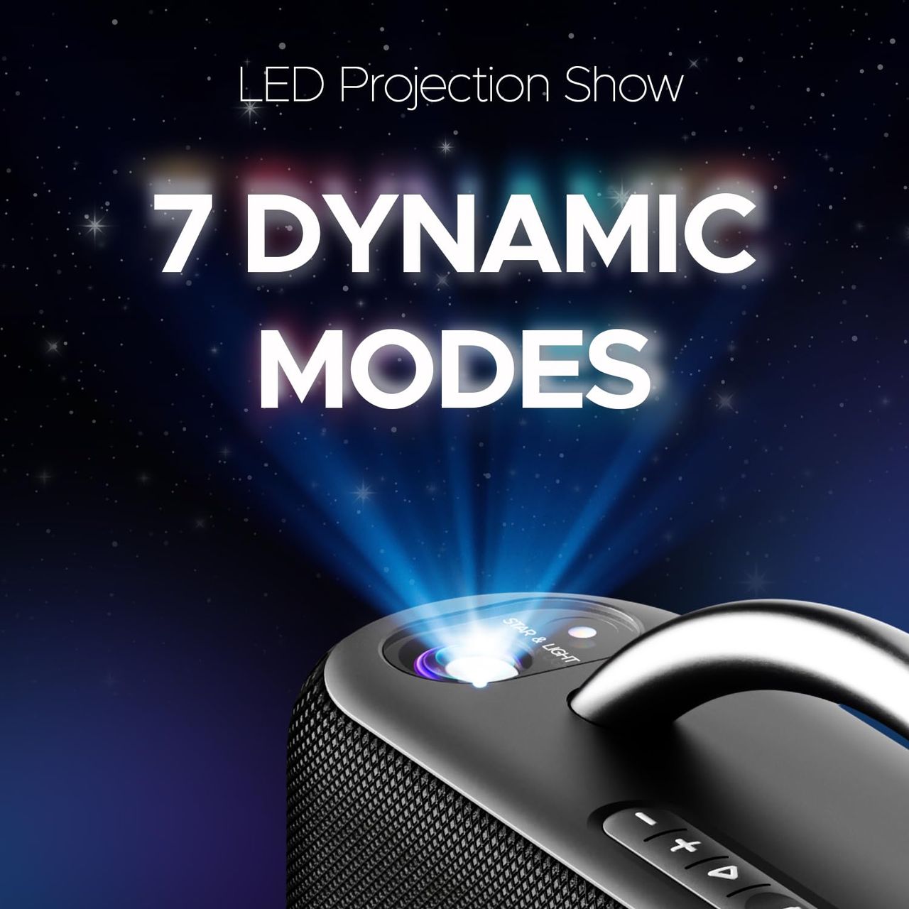 boAt Stone Lumos 60W Bt Speaker W - 7 Led Projection Modes 9H Playtime Midnight Black