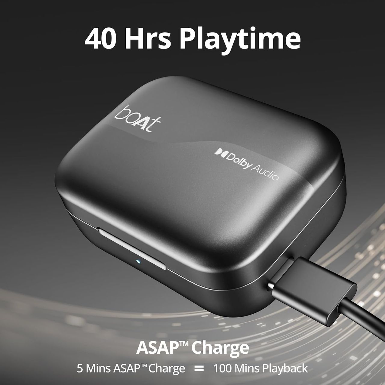 boAt Airdopes 800 TWS Earbuds w/ Dolby Audio, High Fidelity Drivers, 4 Mics ENx Tech & Hearables App(Interstellar Black)