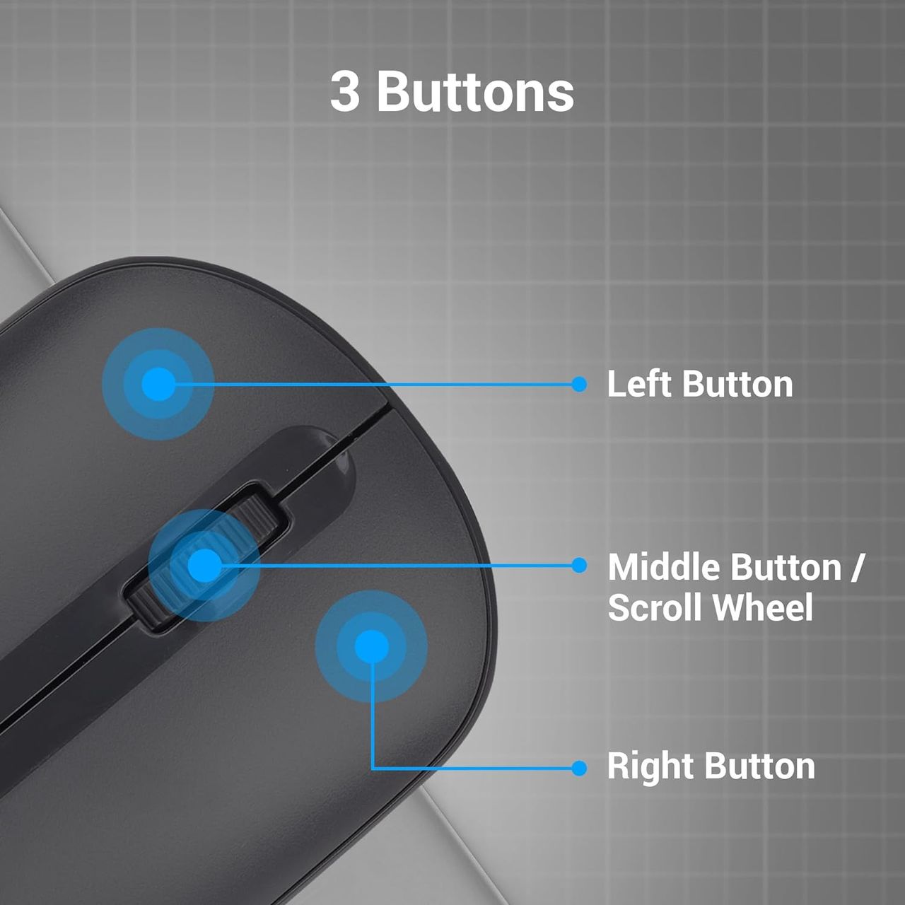 Zeb Pulse Wireless Mouse, Multi Connectivity, Dual Bt, 2.4Ghz, 1200 Dpi Comfortable & Light (Black)