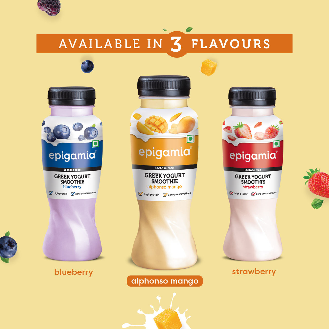 Epigamia Greek Yogurt Smoothie - Alphonso Mango 180 ml Combo