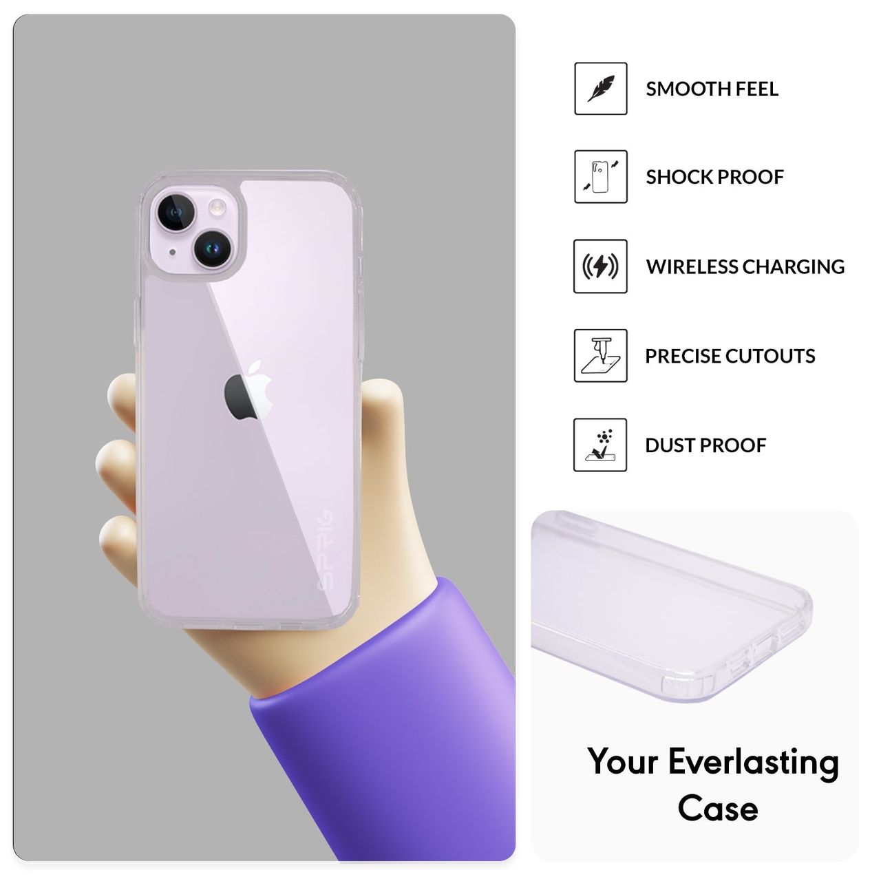 Sprig Back Case Cover for Apple iPhone 14 Plus Bayer Tpu Pc Designer Shock Proof | Transparent | MagSafe Compatible
