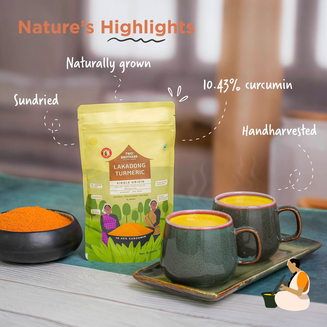 Two Brothers Single Origin Lakadong Turmeric Powder