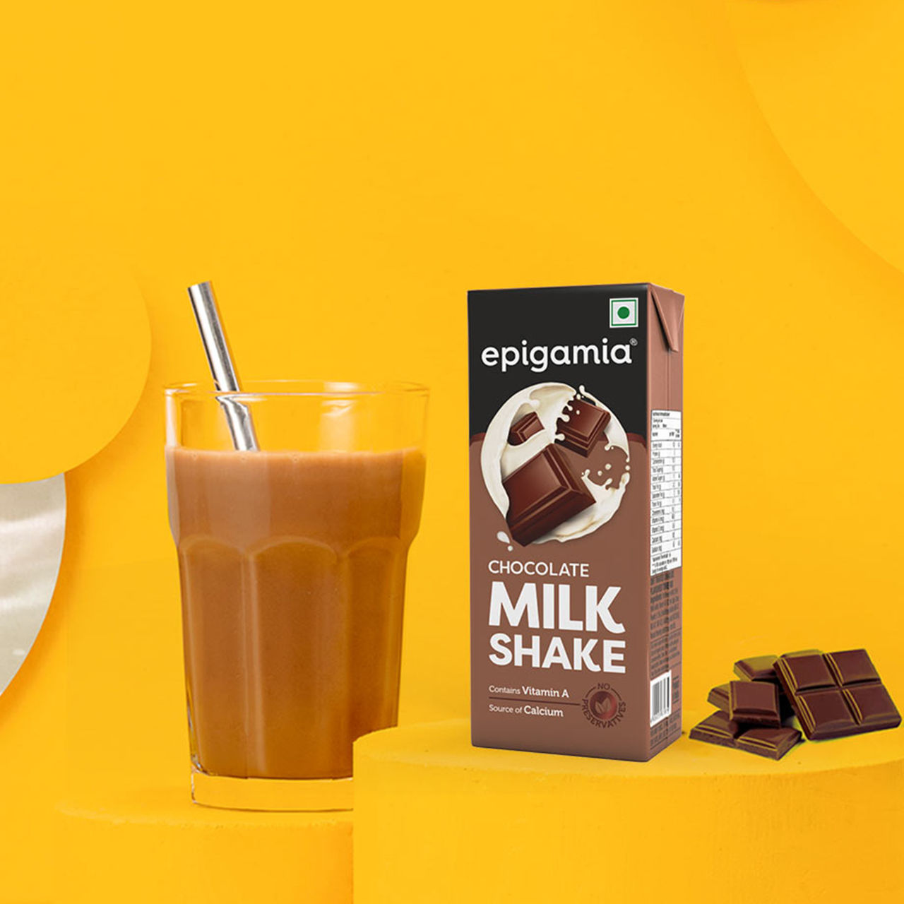 Epigamia Milkshake - Chocolate Tetrapack 180 ml Combo
