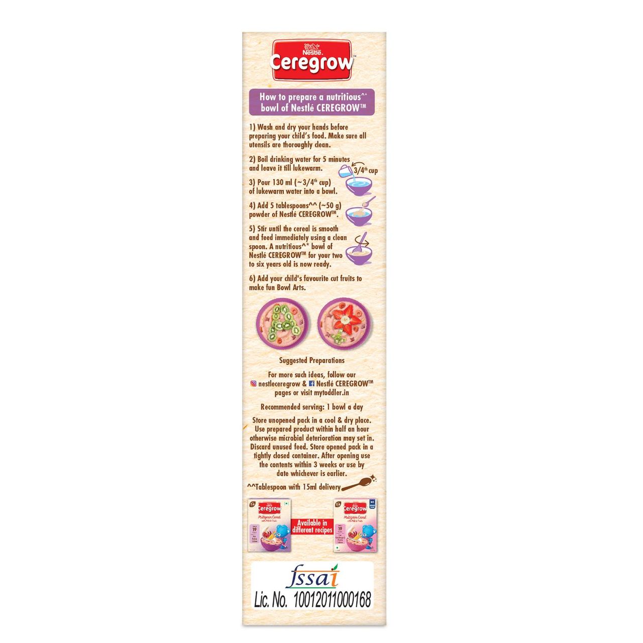Nestle Ceregrow Multigrain Cereal With Milk and Fruits