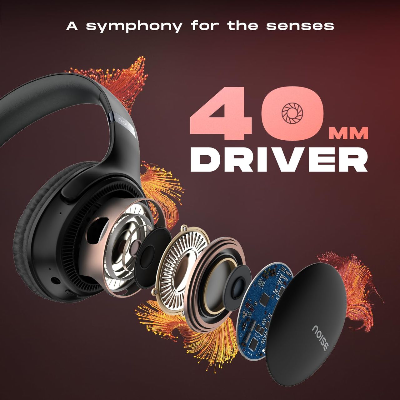 Noise Three Wireless Bluetooth Headphones - Upto 70 Hours |  Dual Device Pairing