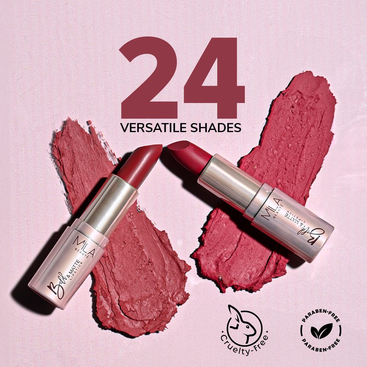 Mila Beaute Bold & Matte Lipstick Highly Pigmented & Soft Matte Finish - 24 Truffle