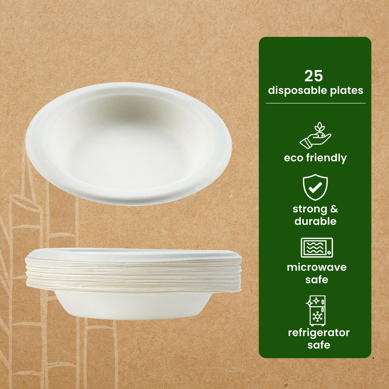 BAY6 Round Disposable Deep Plate - 6 Inch - Pack Of 25