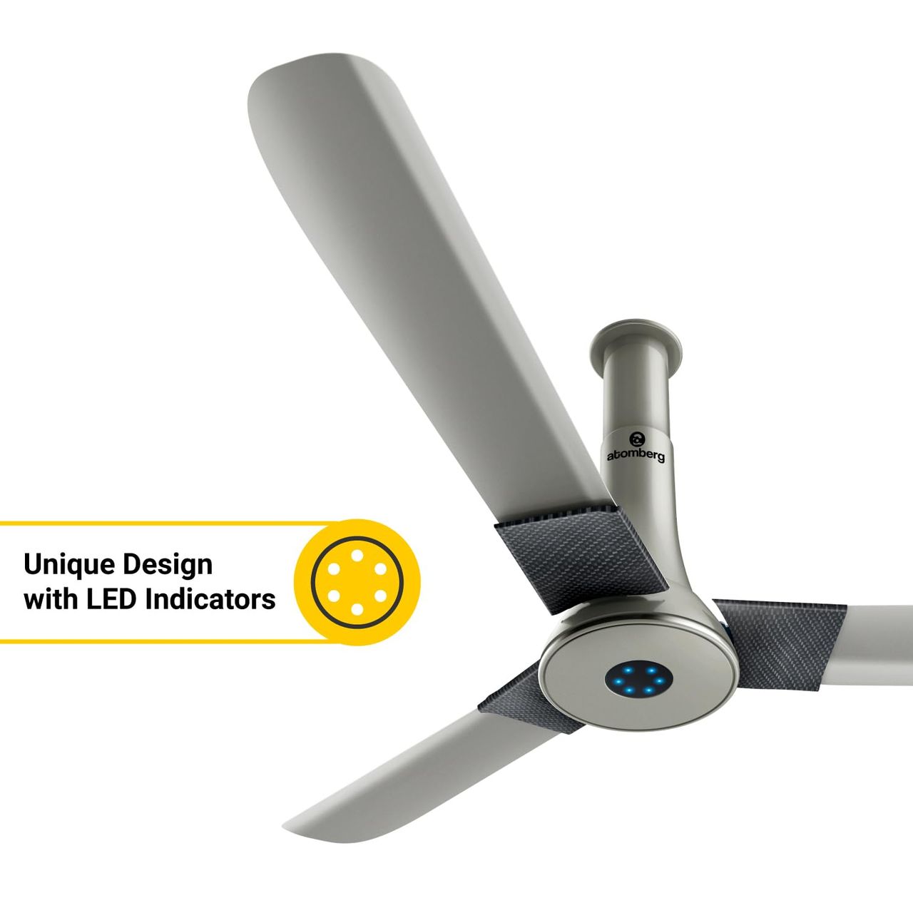 Atomberg Studio+ BLDC Ceiling Fan,1200mm, Remote Control,BEE 5 Star Rated,LED Indicators,Sand Grey