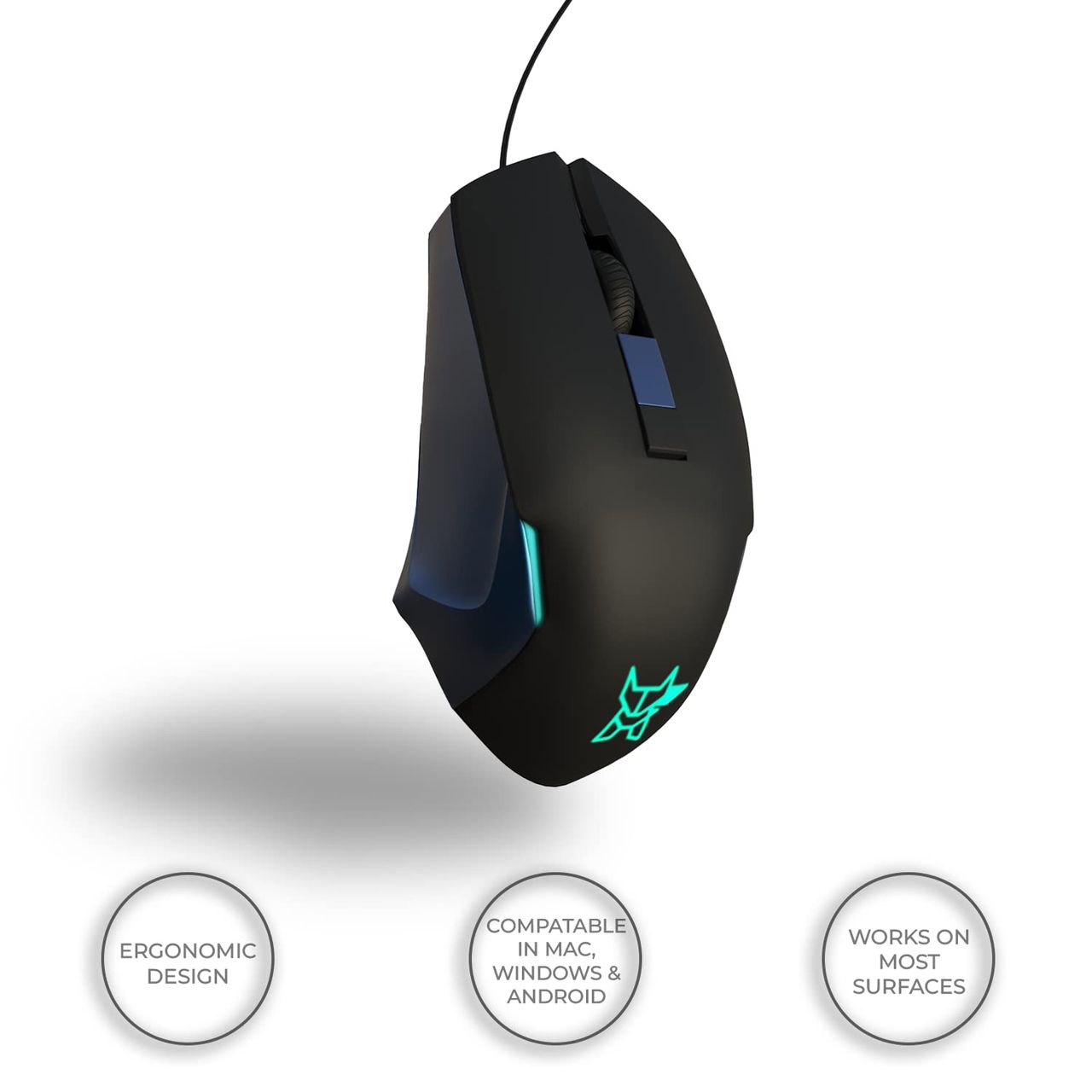 Arctic Fox Wired Usb Gaming Mouse With Breathing Lights And Dpi Upto 3600(Blue)