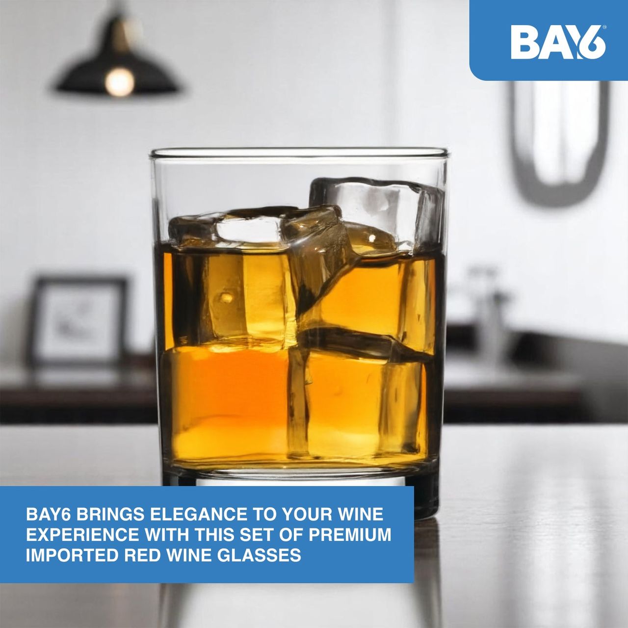 BAY6 Imported Whisky Glass Set- 300 ml - (6pc)