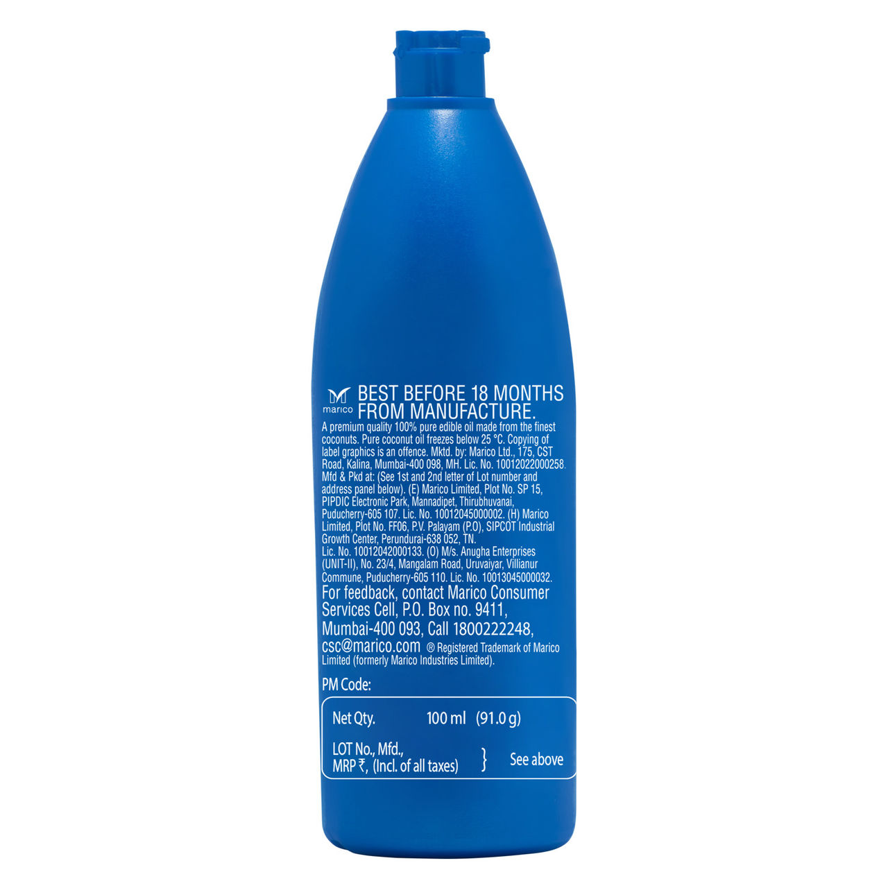 Parachute 100% Pure Coconut Oil Bottle