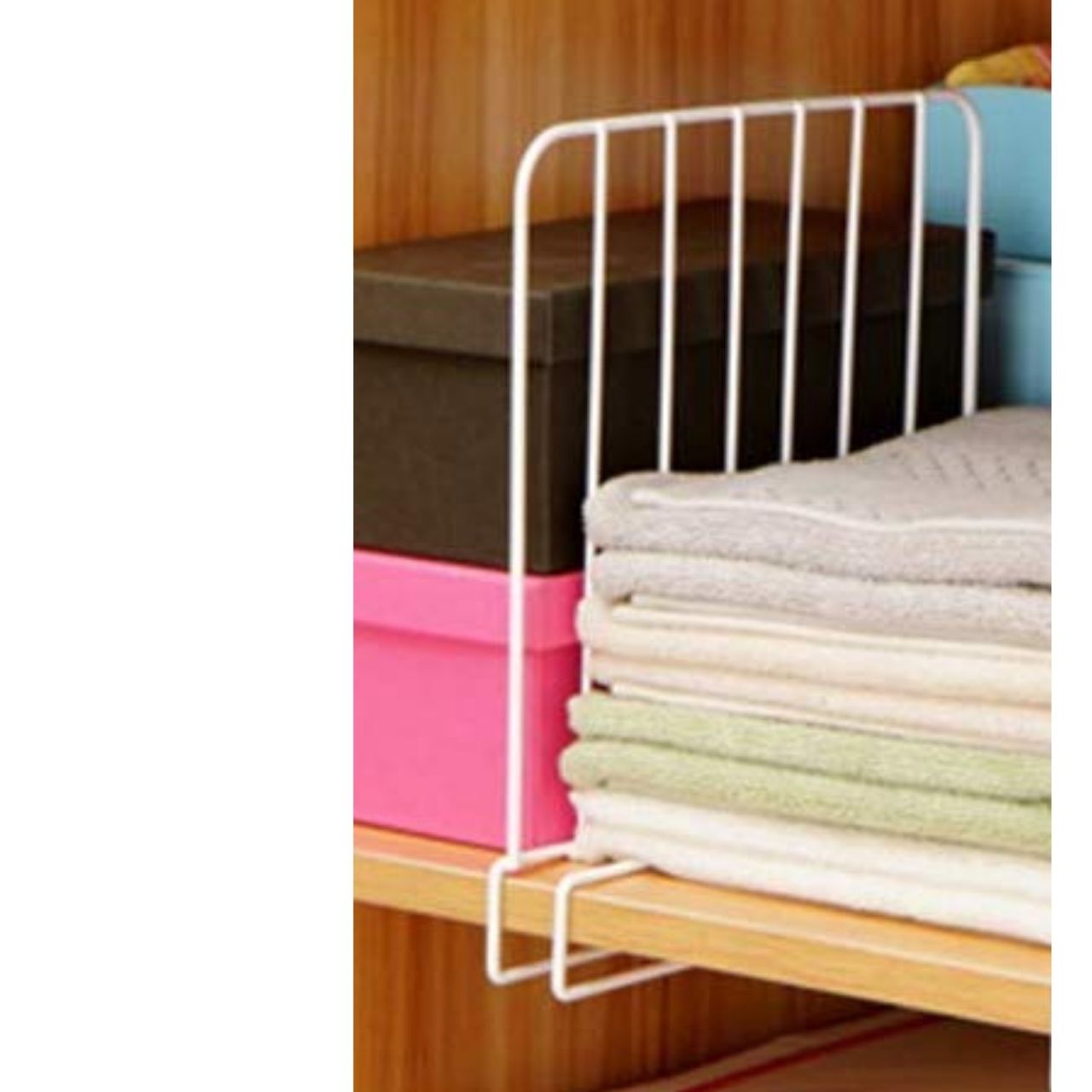 Go Hooked Wardrobe Shelf Divider Cloth Organizer - White