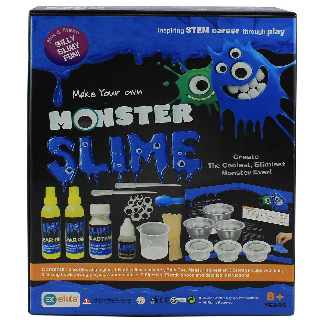 Ekta Monster Slime Lab Kit, Night Glowing Slime Making Kit For Kids, Do-It-Yourself Non-Toxic Toy