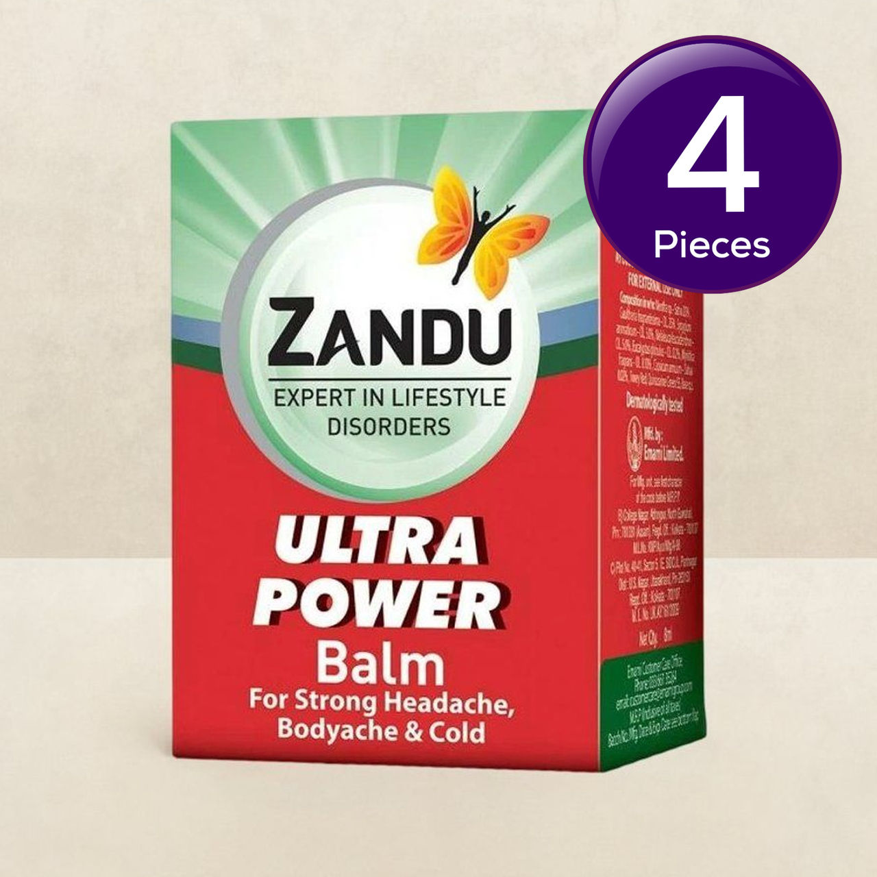Zandu Balm Ulter Power For Strong Headache Bodyache & Cold 8 ml Combo