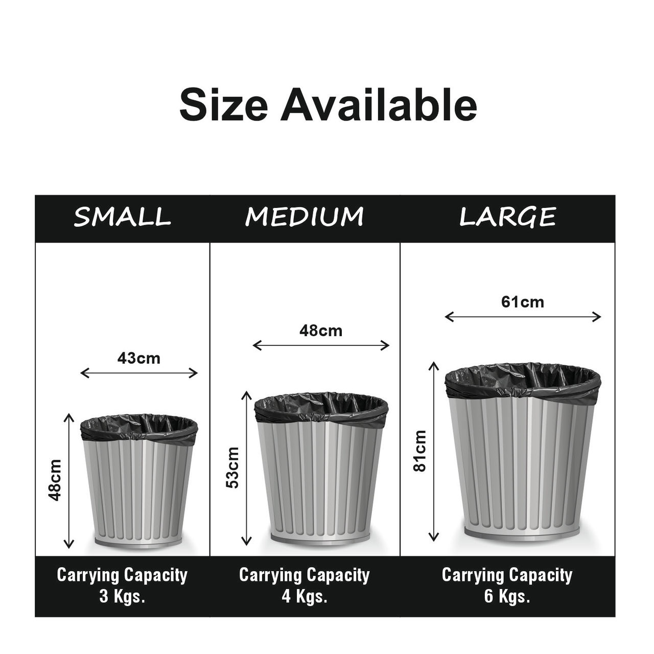 Smart One Garbage Bag Roll Black - Large- 24 x 32 Inch