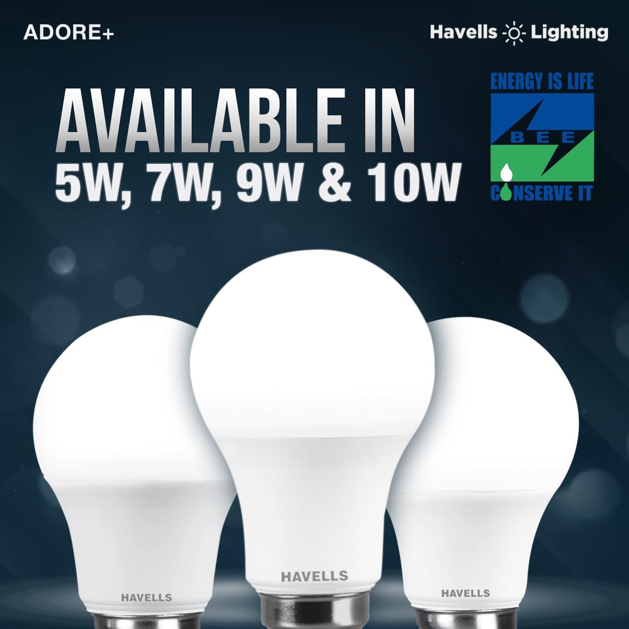 Havells 9W Led Bulb (Cool White 6500K)  | E27 Base Holder