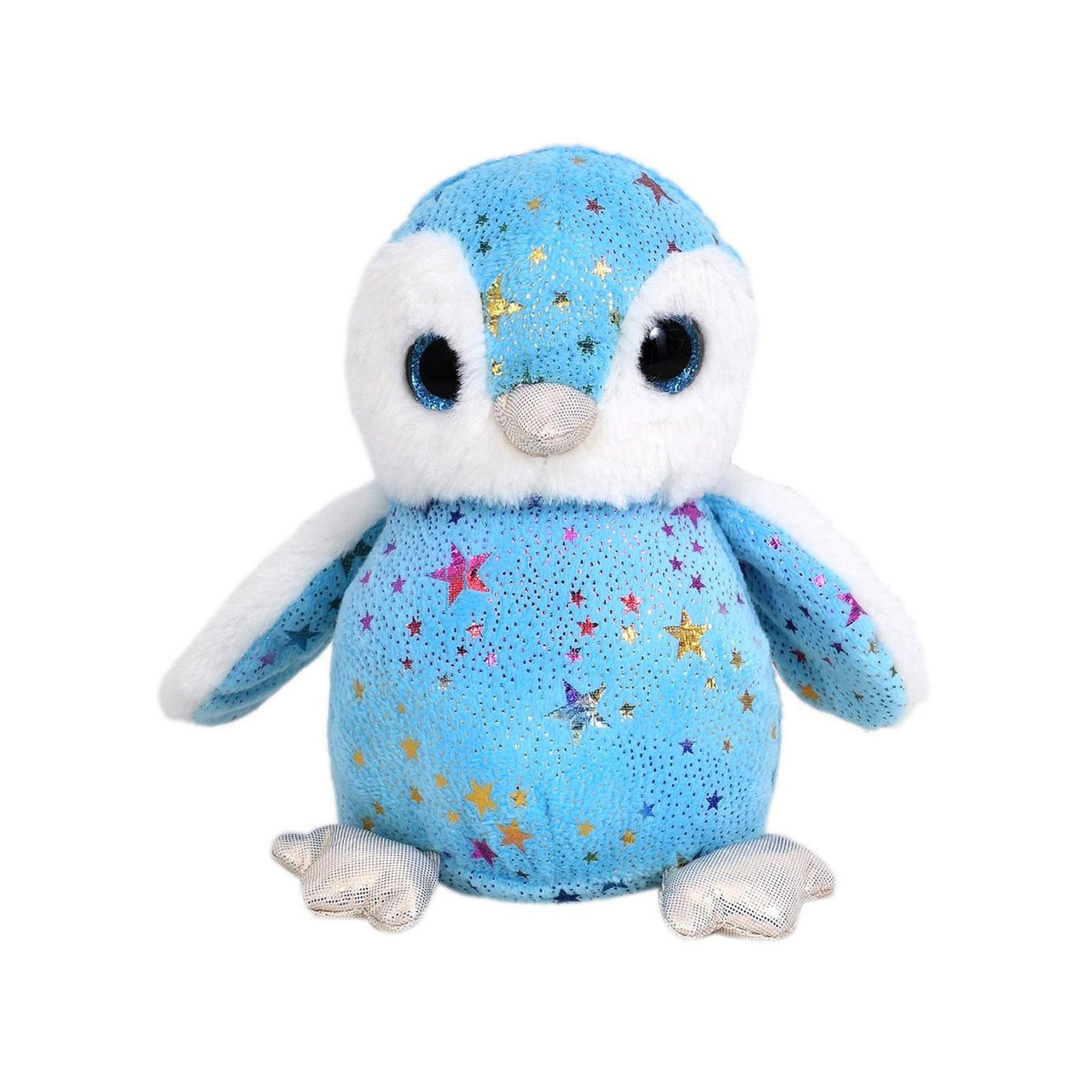 Mirada Blue Foil Glitter Eye Penguin Soft Toy - 18Cm