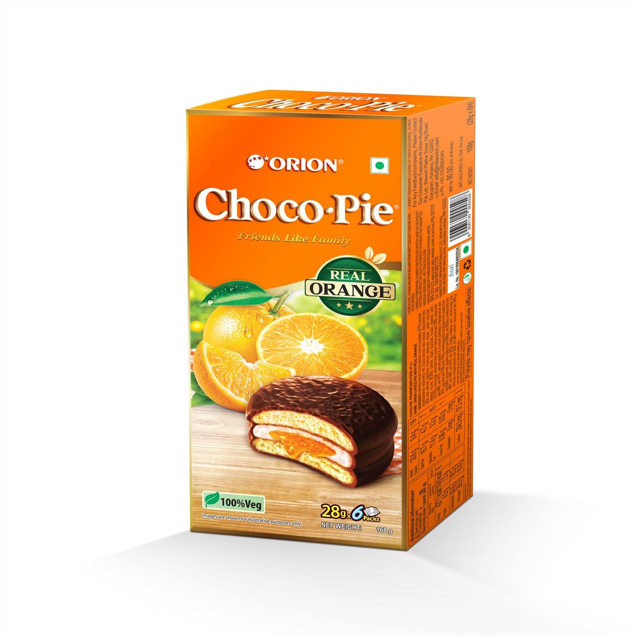 Orion Orange Choco Pie - Centre-Filled Biscuit 168 g Combo