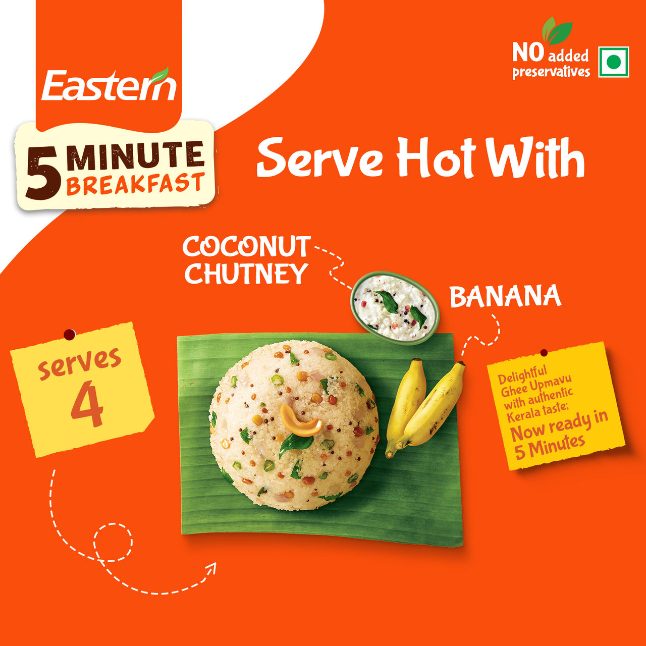 Eastern 5 Min Instant Breakfast Ghee Upmavu Ready Mix