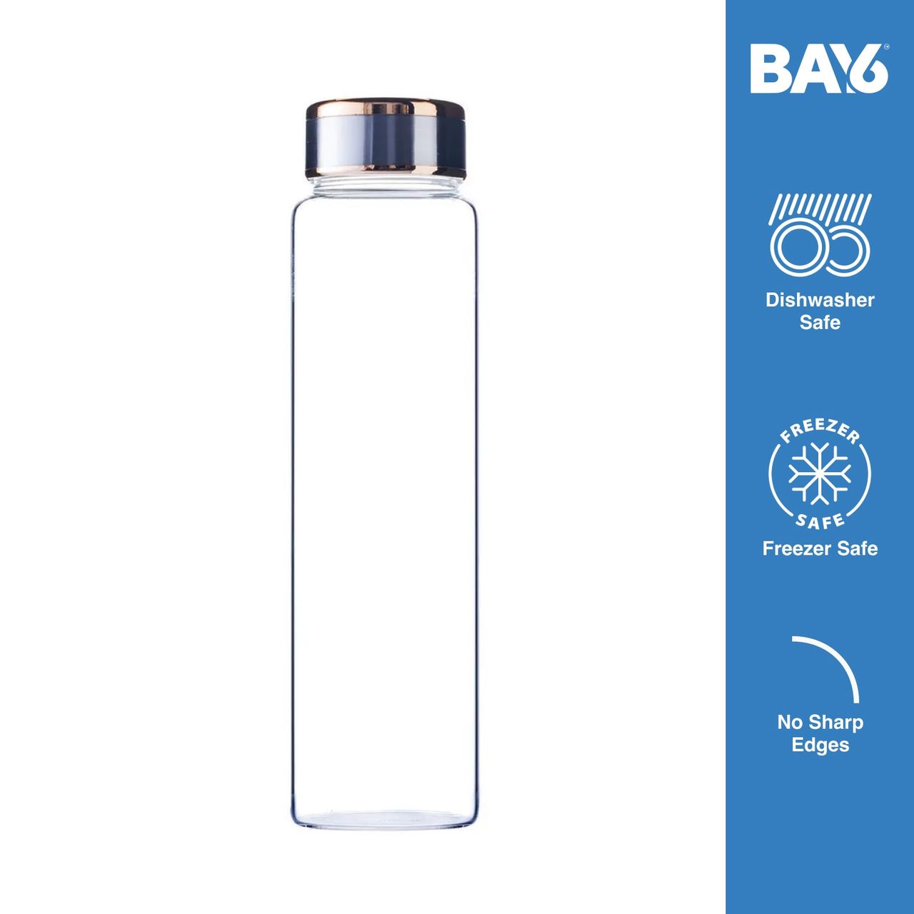 BAY6 Premium Imported Borosilicate Glass Bottle -600 ml