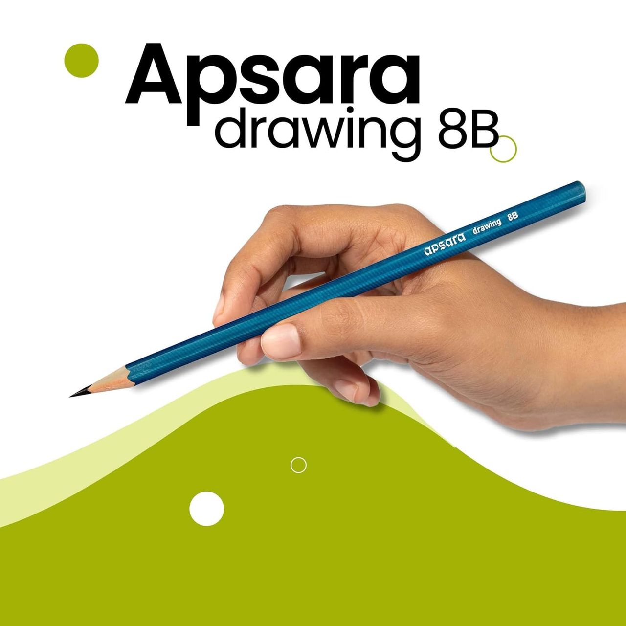 Apsara Assorted Drawing Pencils (Hb, 2b, 4b, 6b, 8b, 10b), Impregnated Lead, for Artists, Pack of 6