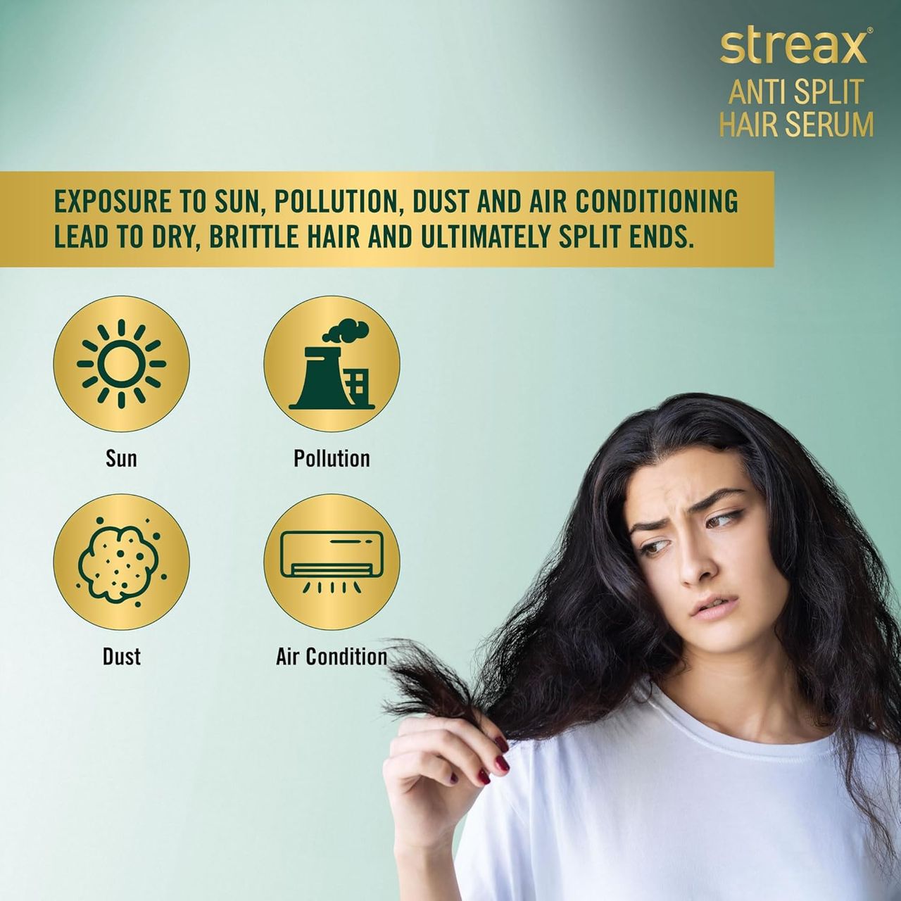Streax Anti Split Hair Serum With Bio Elixir Controls In Split Ends 60% Reduction In Dryness