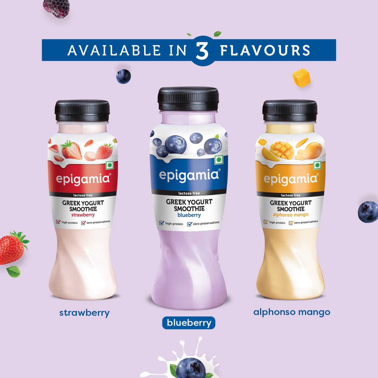 Epigamia Greek Yogurt Blueberry Smoothie