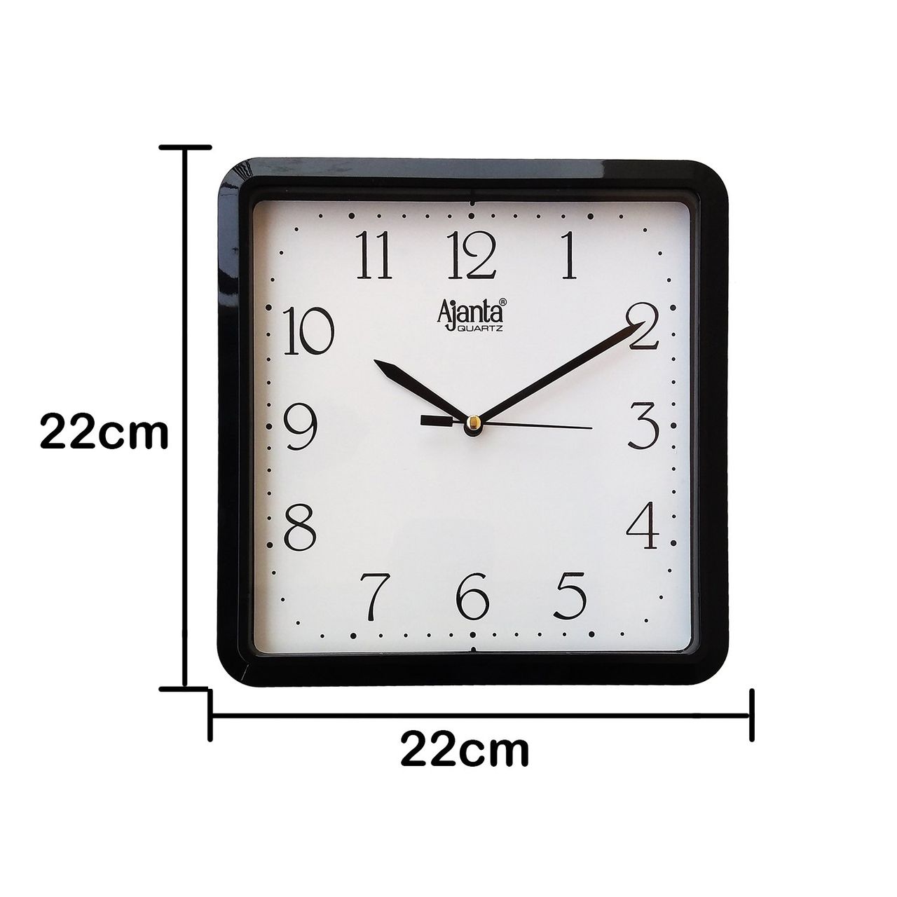 Ajanta Plastic Abstract Black Analog Wall Clock (21.6 cm x 21.6 cm x 3.2 cm)