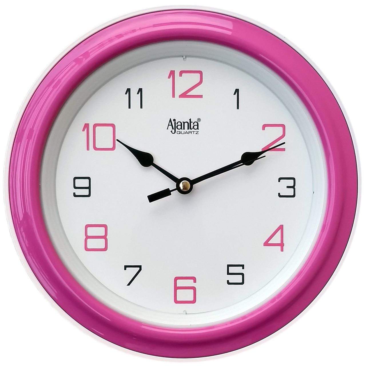 Ajanta Abstract Plastic Round Analog Wall Clock (20.5 x 20.5 x 3.5 cm | Pink)