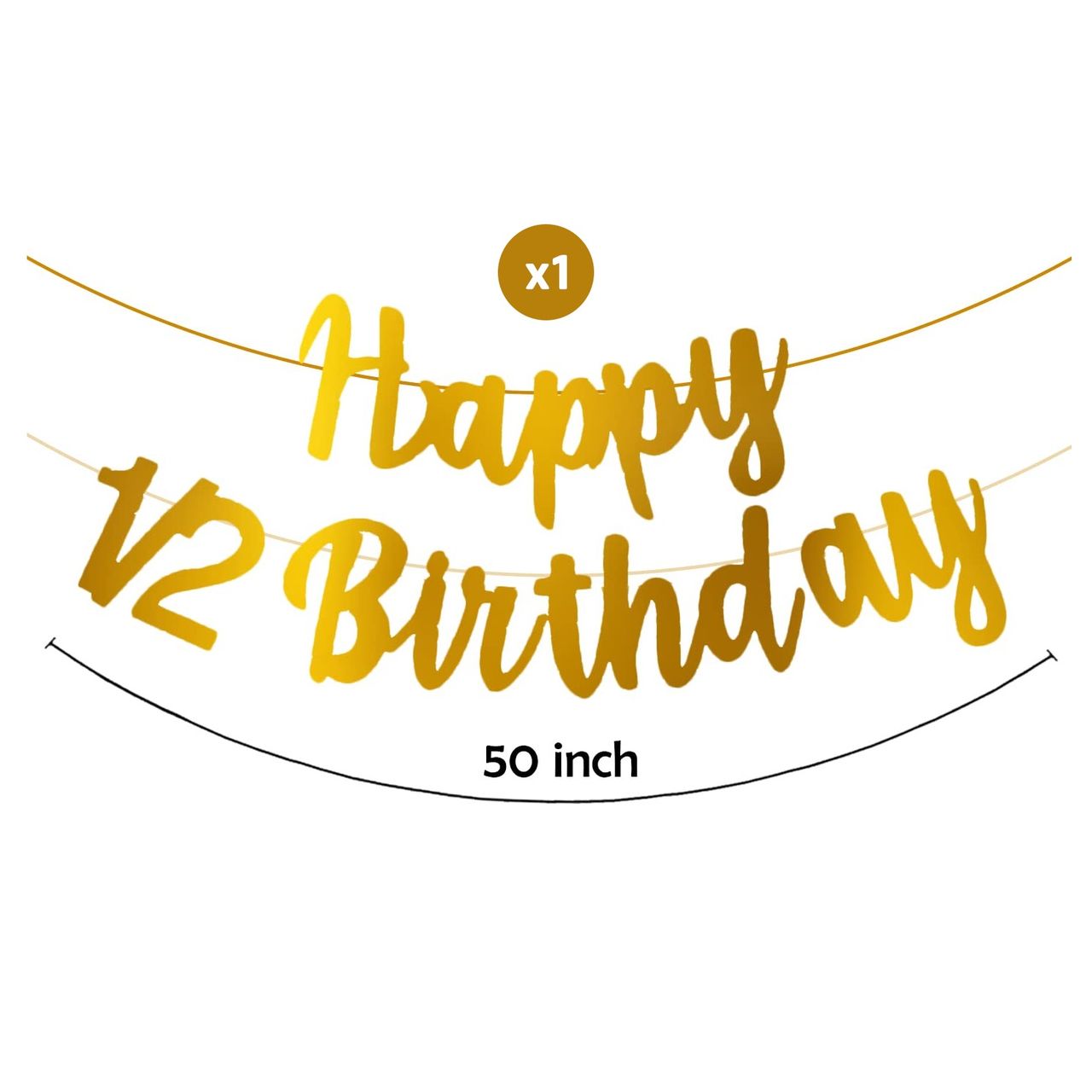 Party Propz Gold Happy 1/2 Birthday Banner
