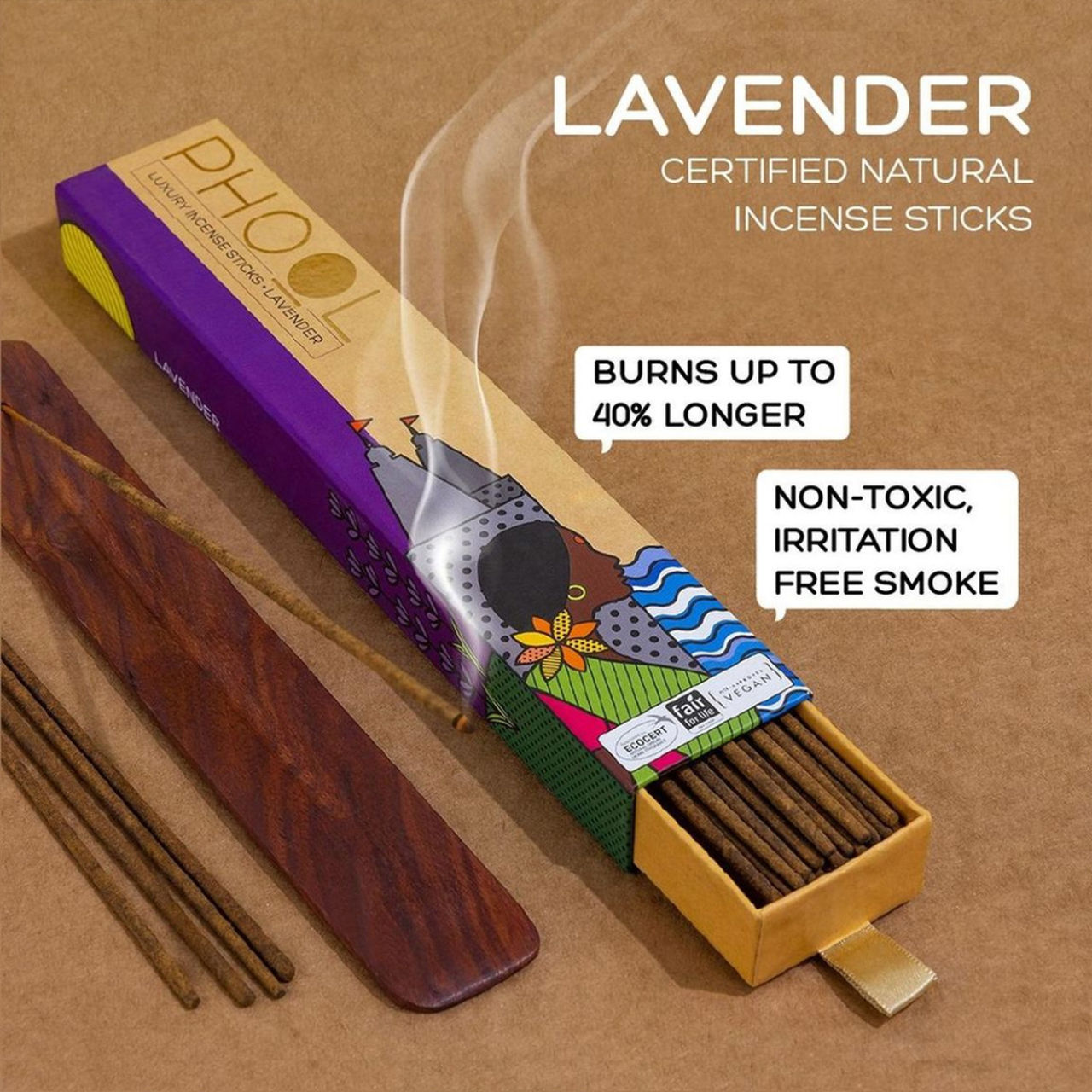 Phool Lavender Agarbatti 100% Natural Certified Incense Sticks