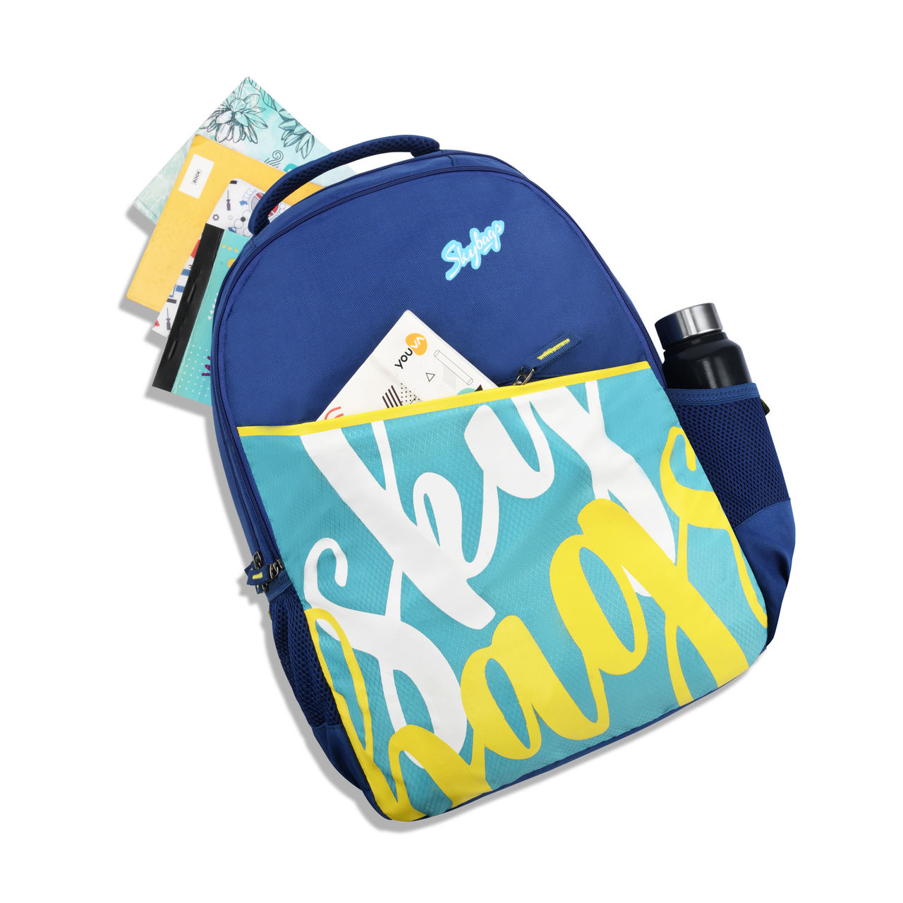 Skybags Qube 01 School Backpack (E) Blue