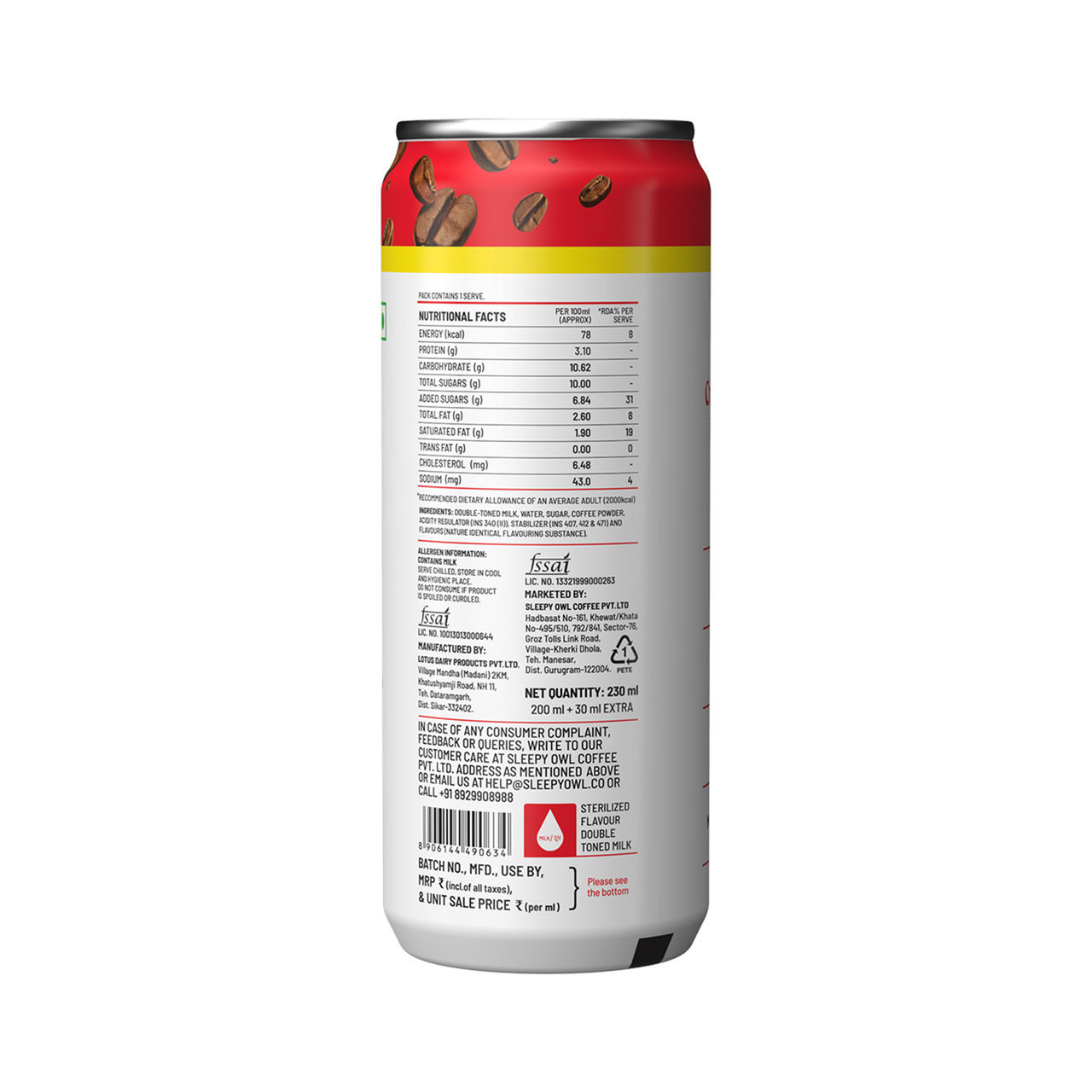Sleepy Owl Cold Coffee Can - Classic 200 ml Combo