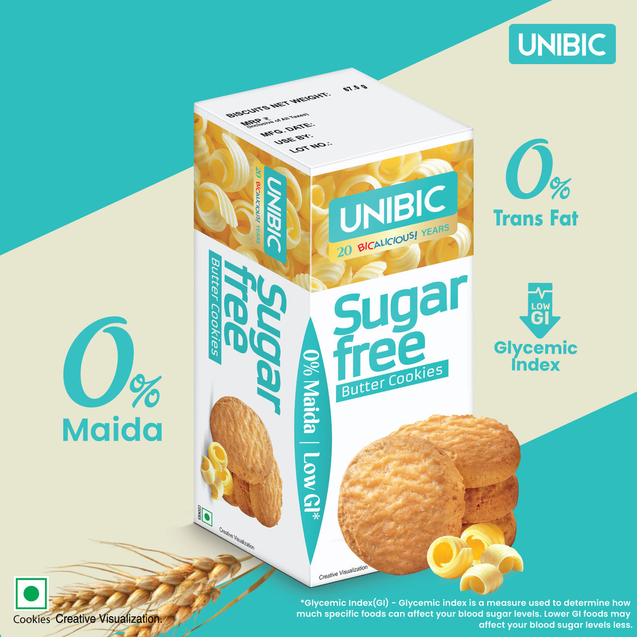 Unibic Sugar Free Butter Cookies | 0% Maida | Low GI
