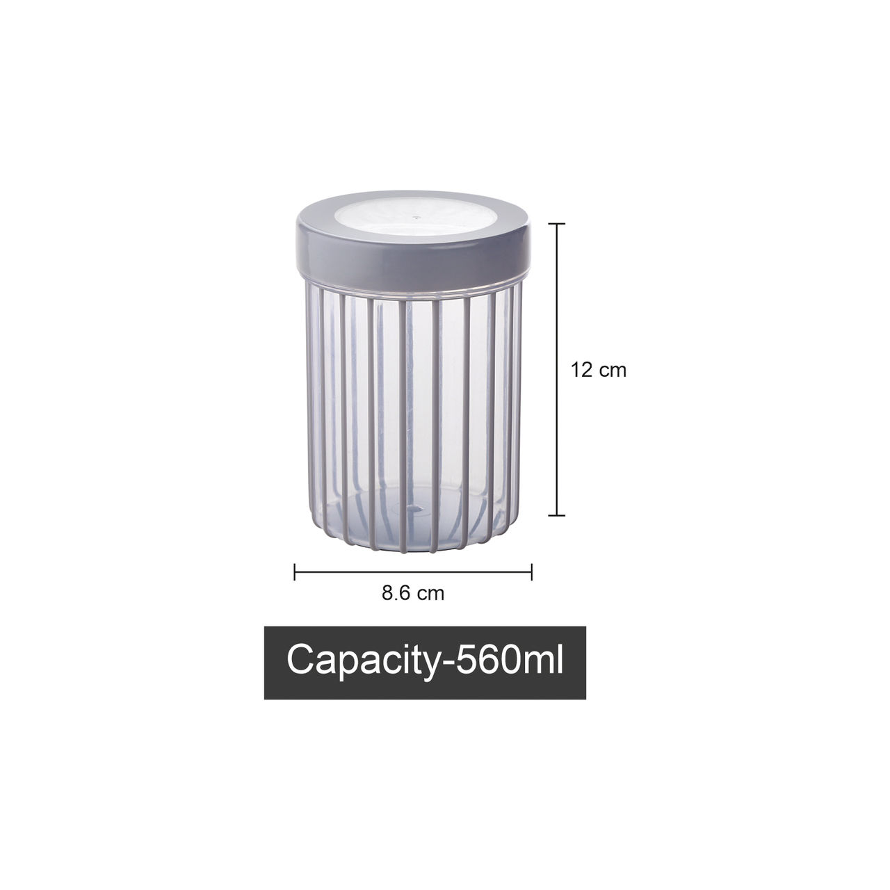 Joyo Better Home Linea Container 560 Ml (3 Pcs Set)- Grey