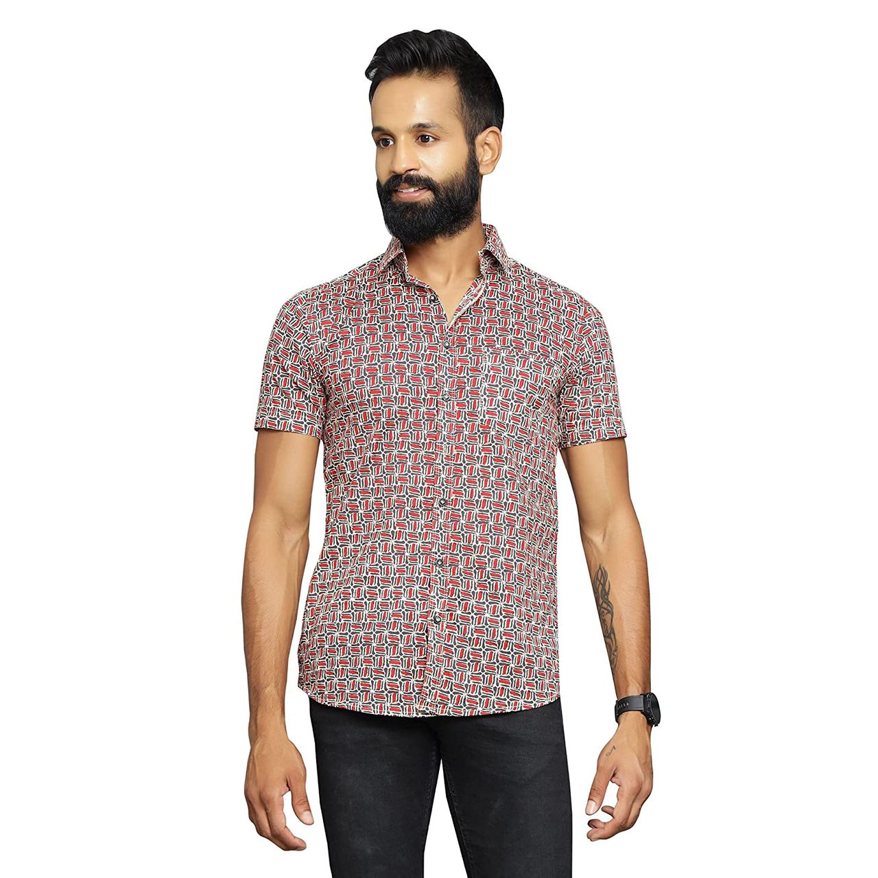 Sanskrutihomes Original Printed Casual Shirt for Men | Multi | XL