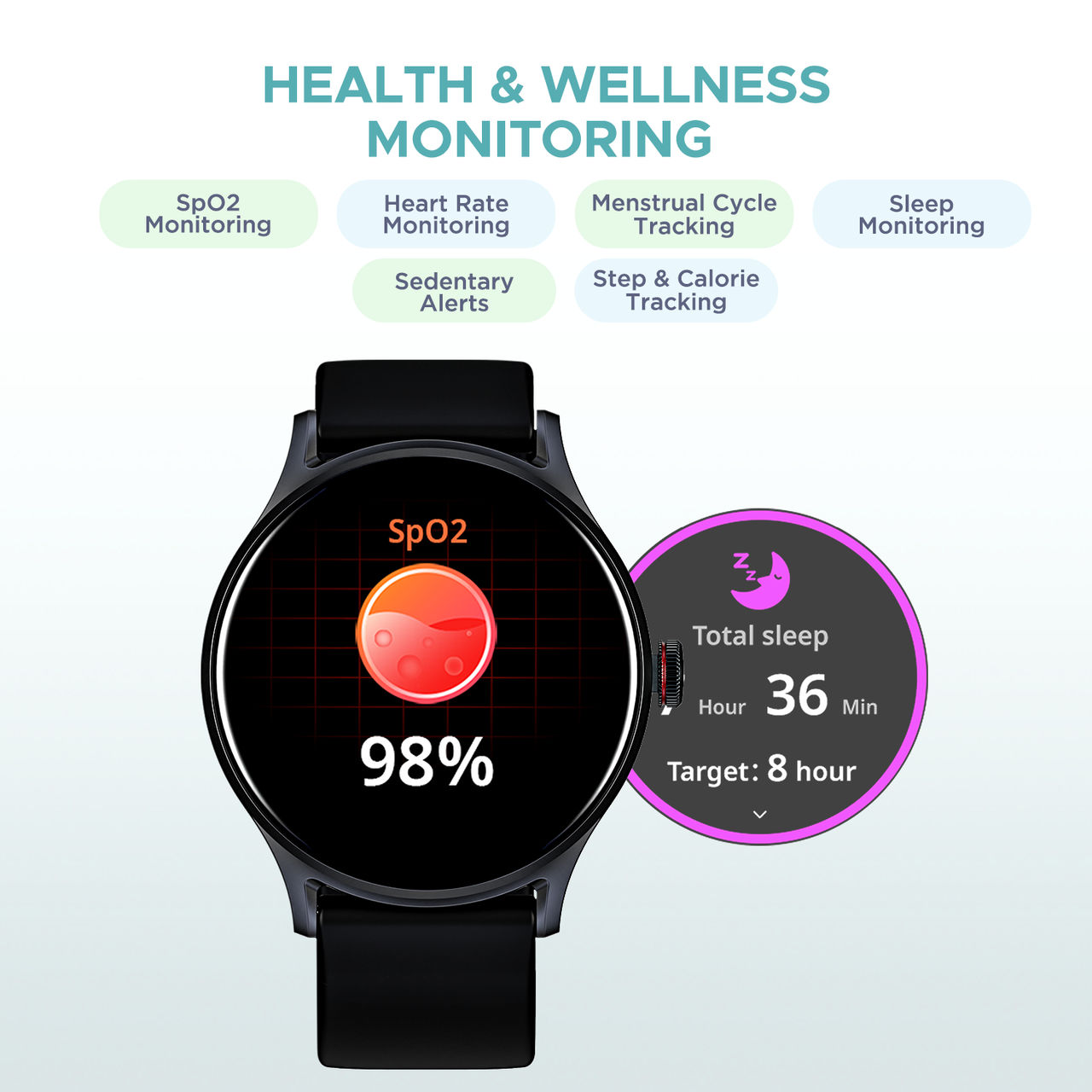 boAt Lunar Vista Smartwatch | 1.52" Display | BT Calling | Functional Crown - Active Black