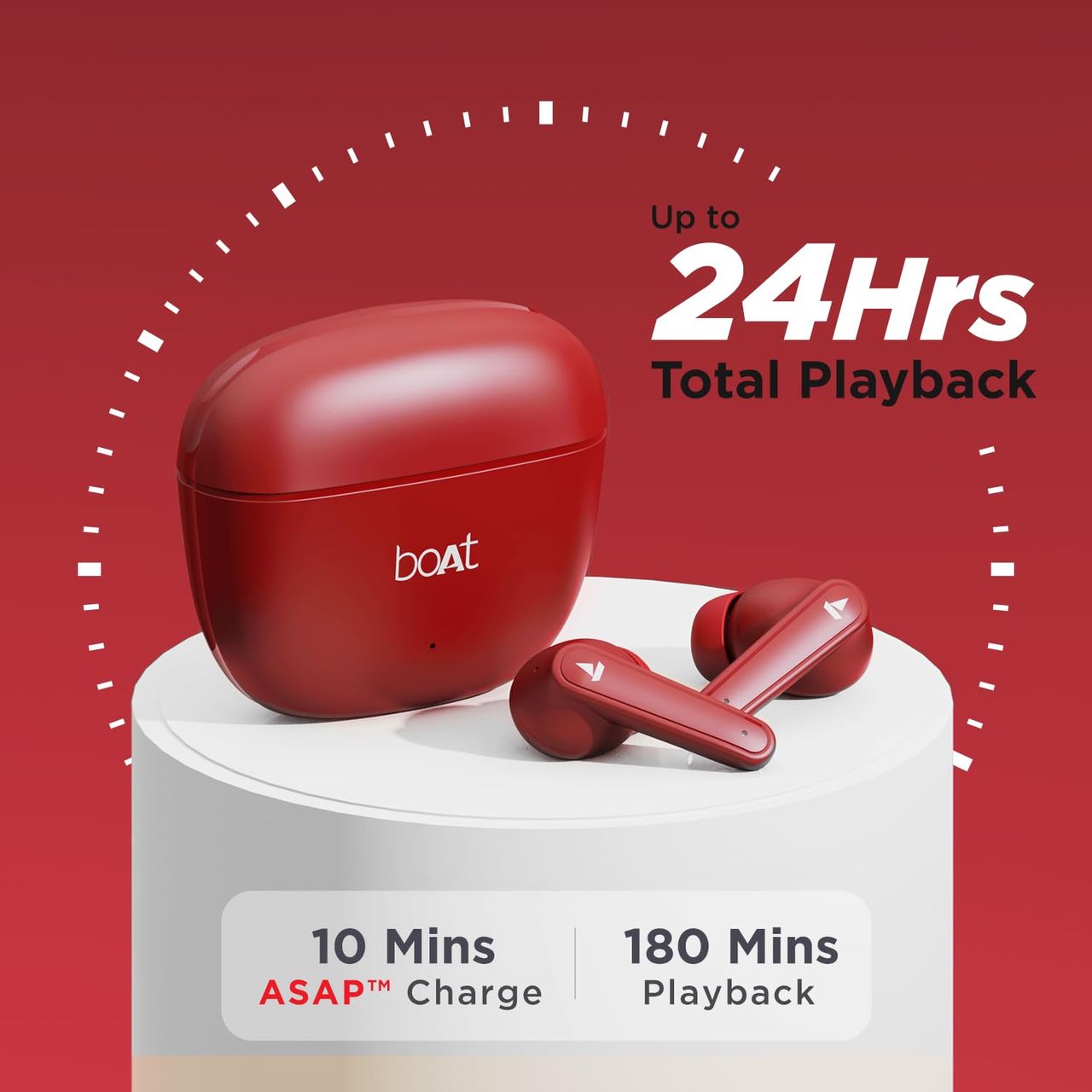 boAt Airdopes 115 in Ear Tws Earbuds With Enx & Beast Mode(Raging Red)