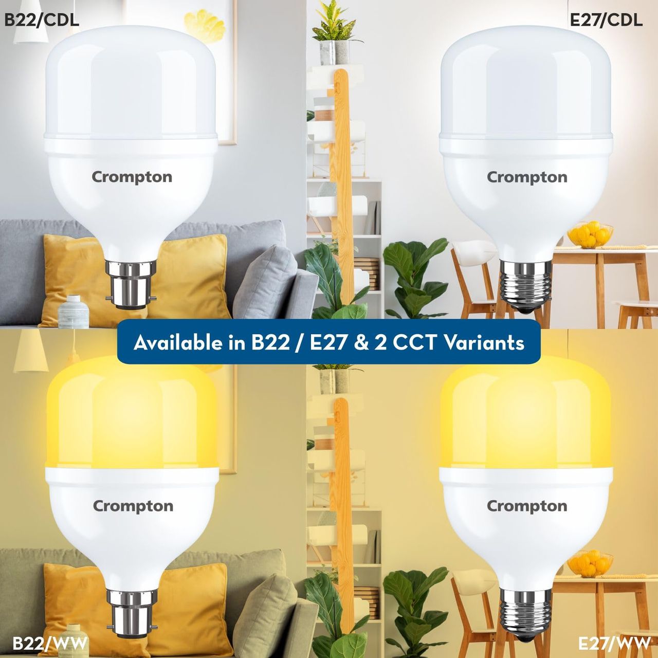 Crompton Led Bulb (Cool White, 50W) | B22 Base Holder