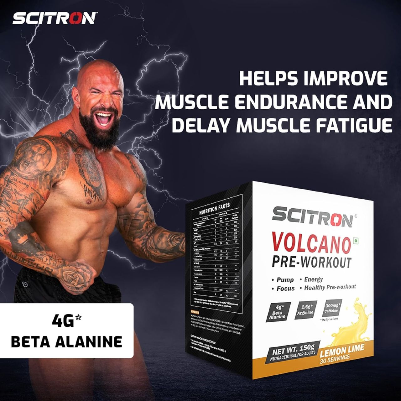 Scitron Volcano Pre Workout Lemon Lime