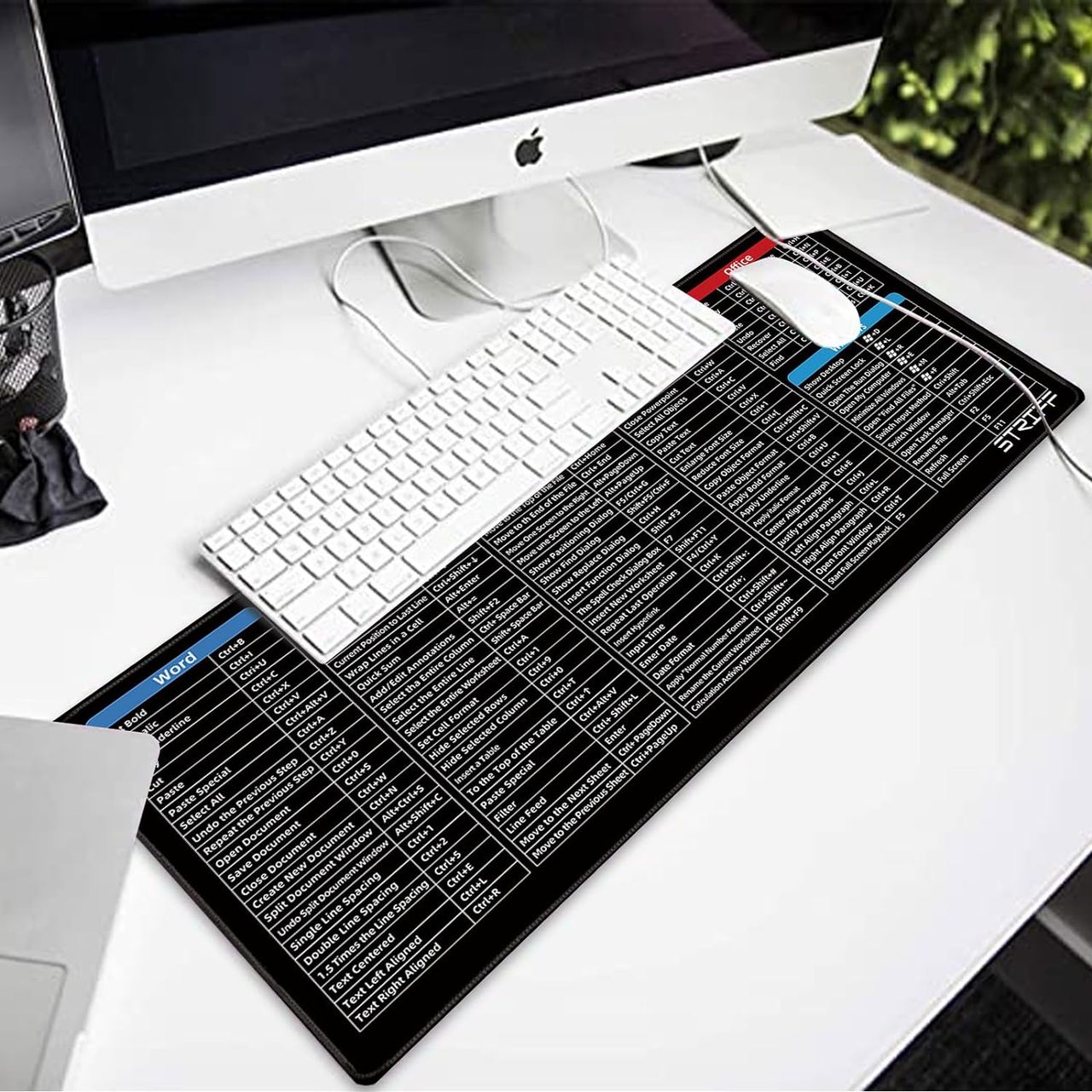 Striff Windows & Office Keyboard Shortcuts Desk Mat, Extended Size , Gaming Mouse Pad