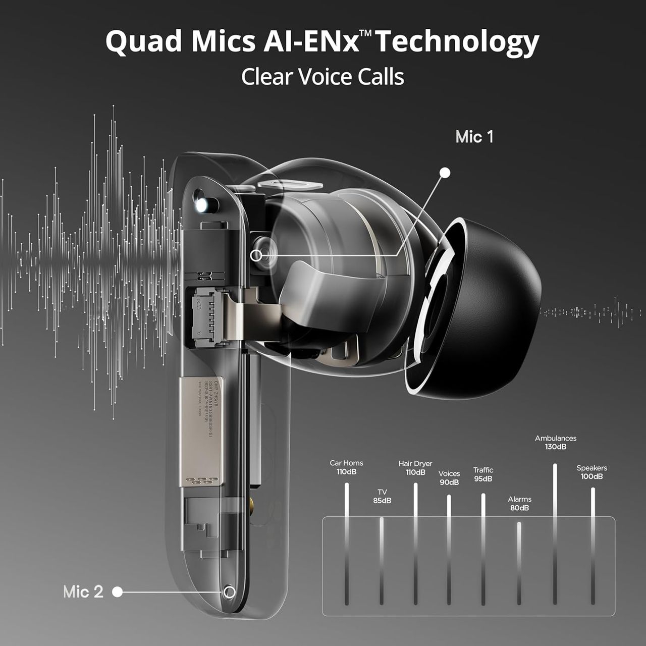 boAt Airdopes 800 TWS Earbuds w/ Dolby Audio, High Fidelity Drivers, 4 Mics ENx Tech & Hearables App(Interstellar Black)