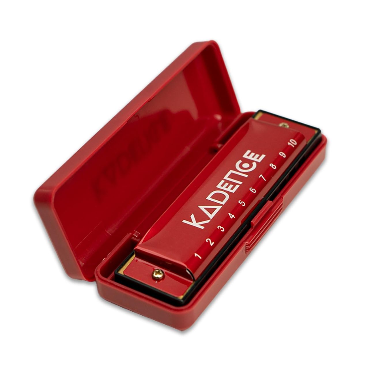 Kadence Daitonic Harmonica T104, Key of C, 10 Holes, 20 Tones, with Hard Case - Red