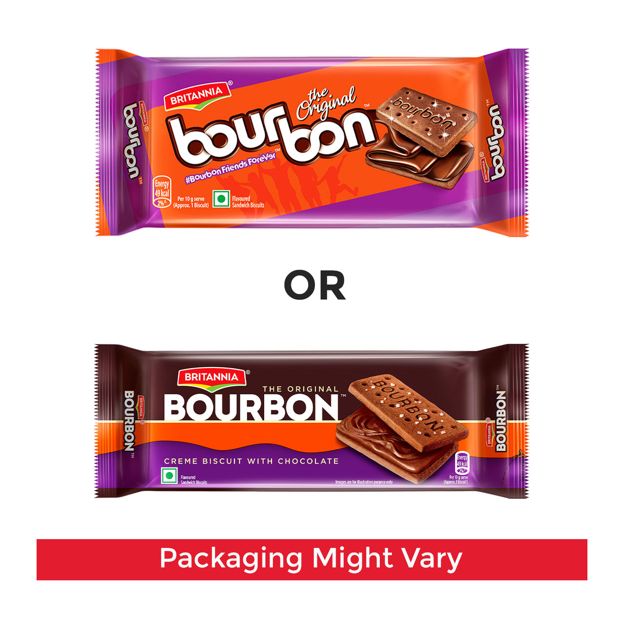 Britannia The Original Bourbon | Creme Biscuit With Chocolate 99 g Combo