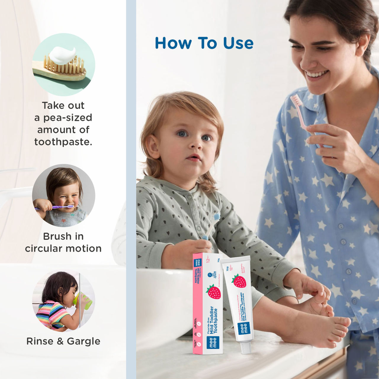 Mee Mee Baby Toothpaste For Kids | Strawberry | 1 - 5 years