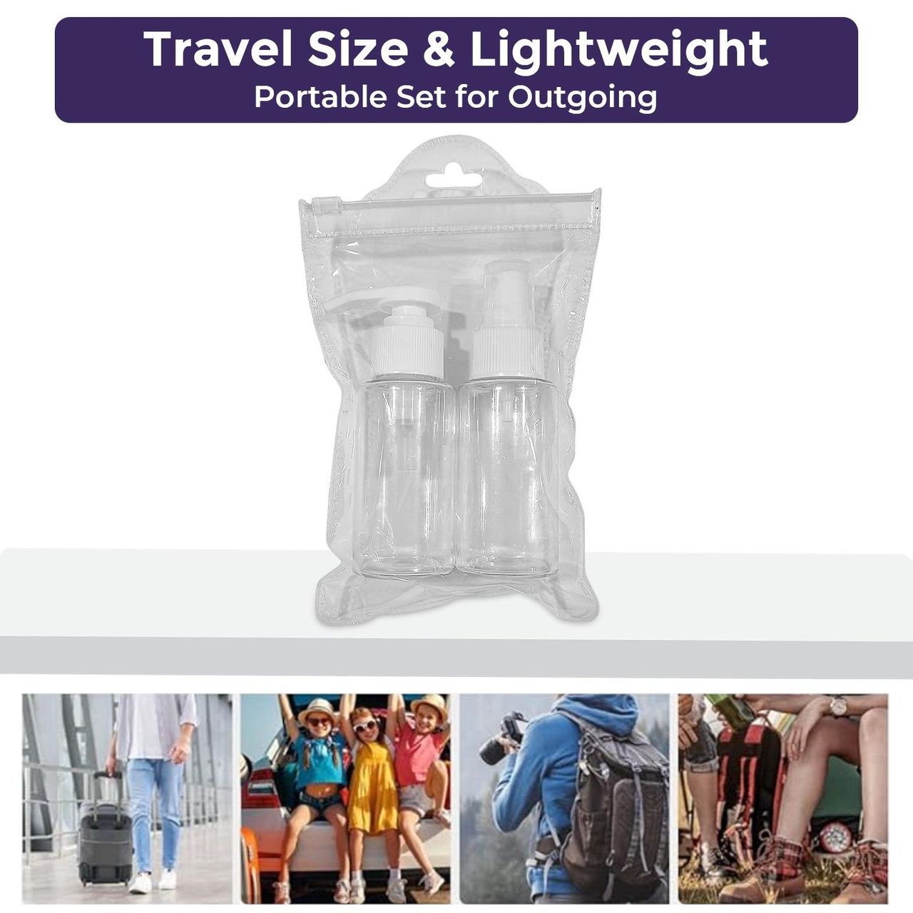 Travel Bottles Kit, Portable Refillable Toiletry Containers Set (Pack 2)