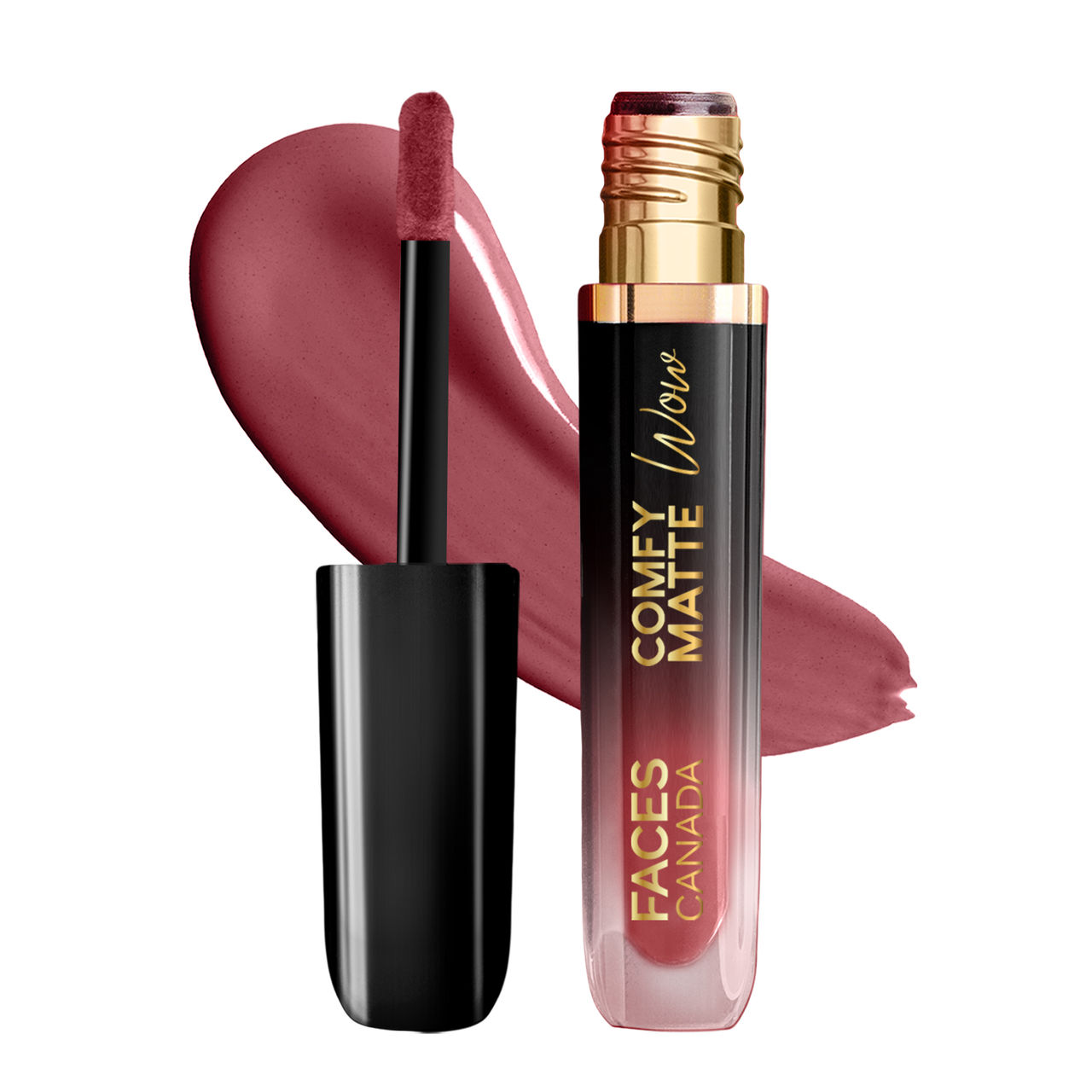 Faces Canada Comfy Matte Wow Liquid Lipstick - Mauve Majesty 02, One Swipe Application