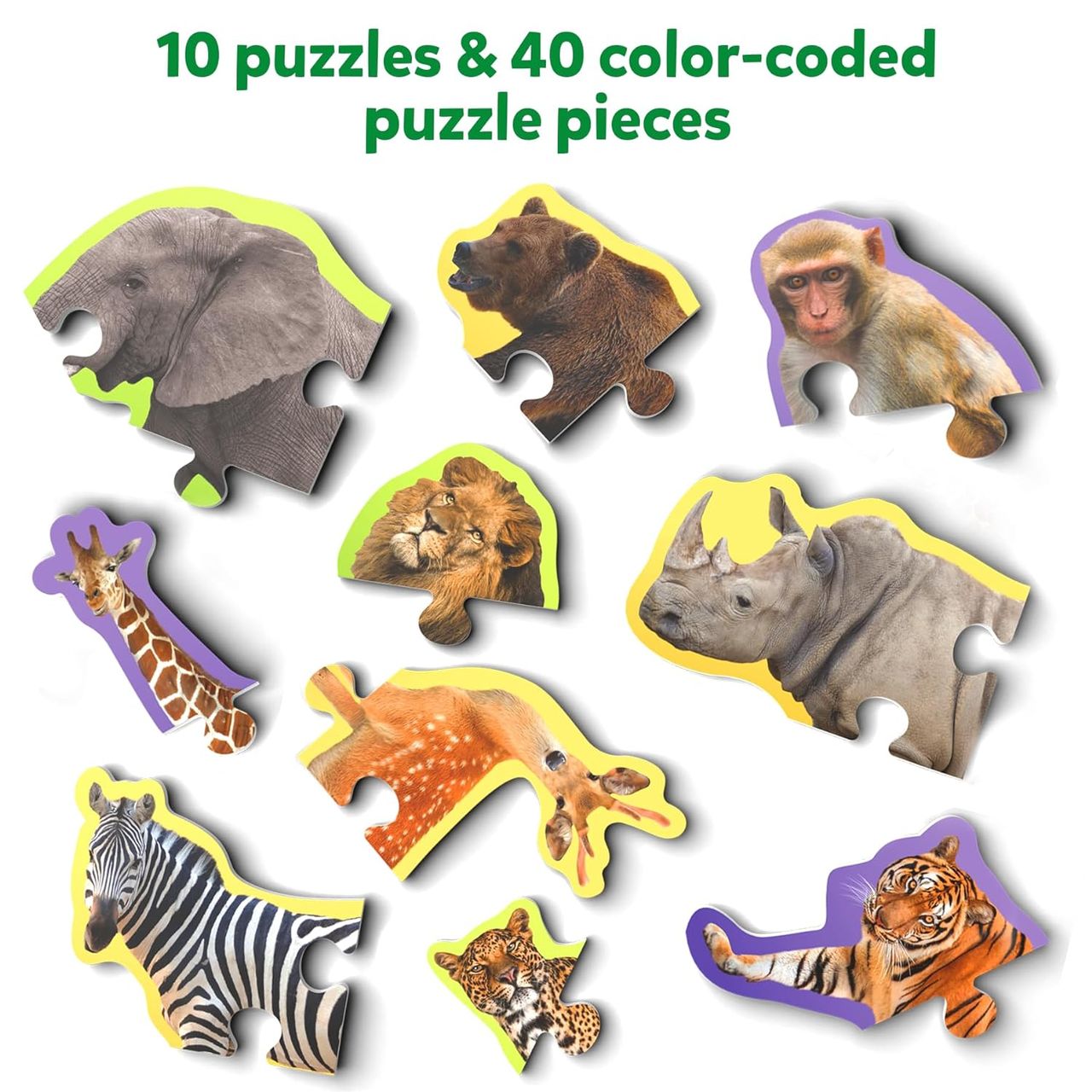 Skillmatics Step By Step Puzzle - Wild Animal Jigsaw & Toddler Puzzles