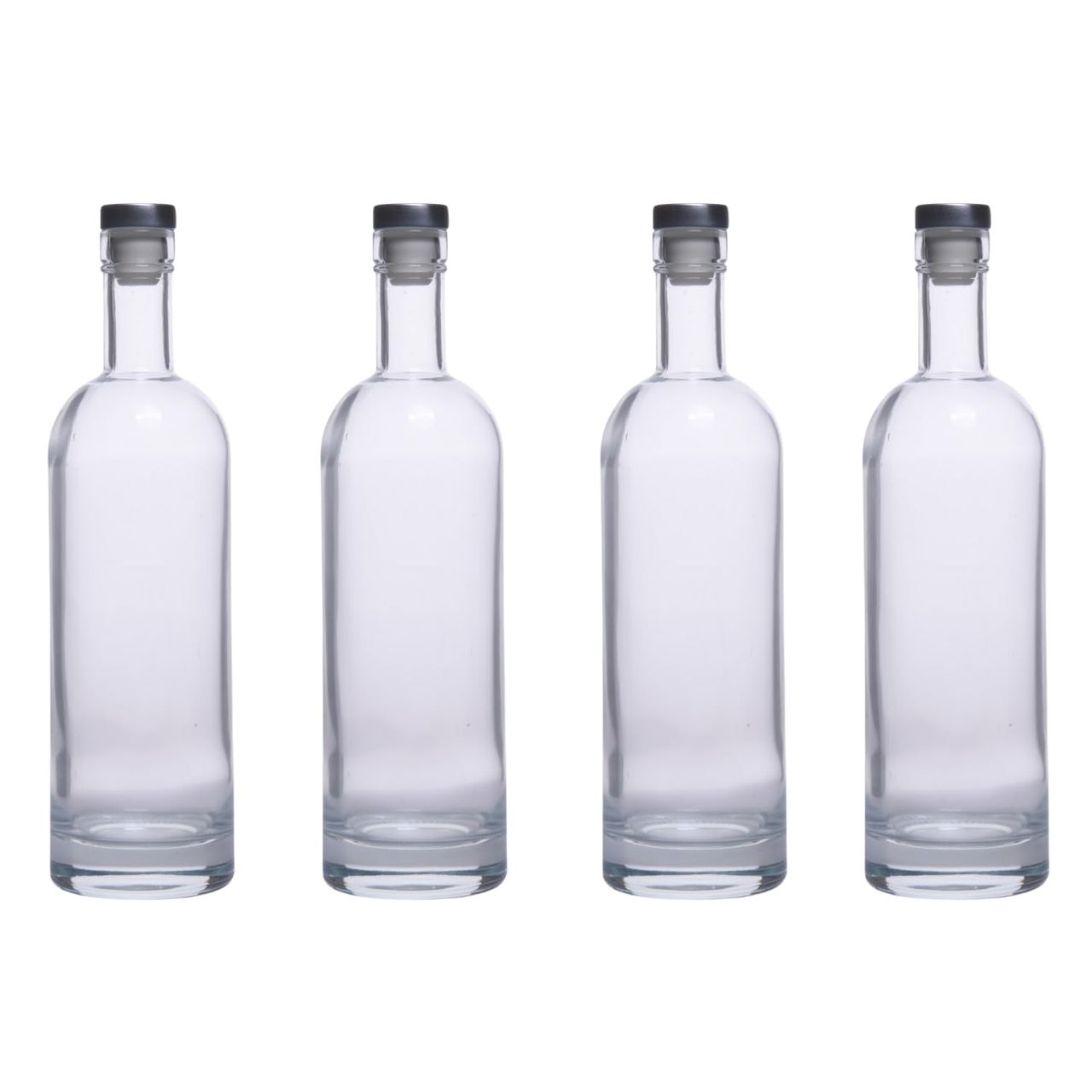 Nestasia Glass Water Bottles with Stopper - Set of 4 (500ml each)