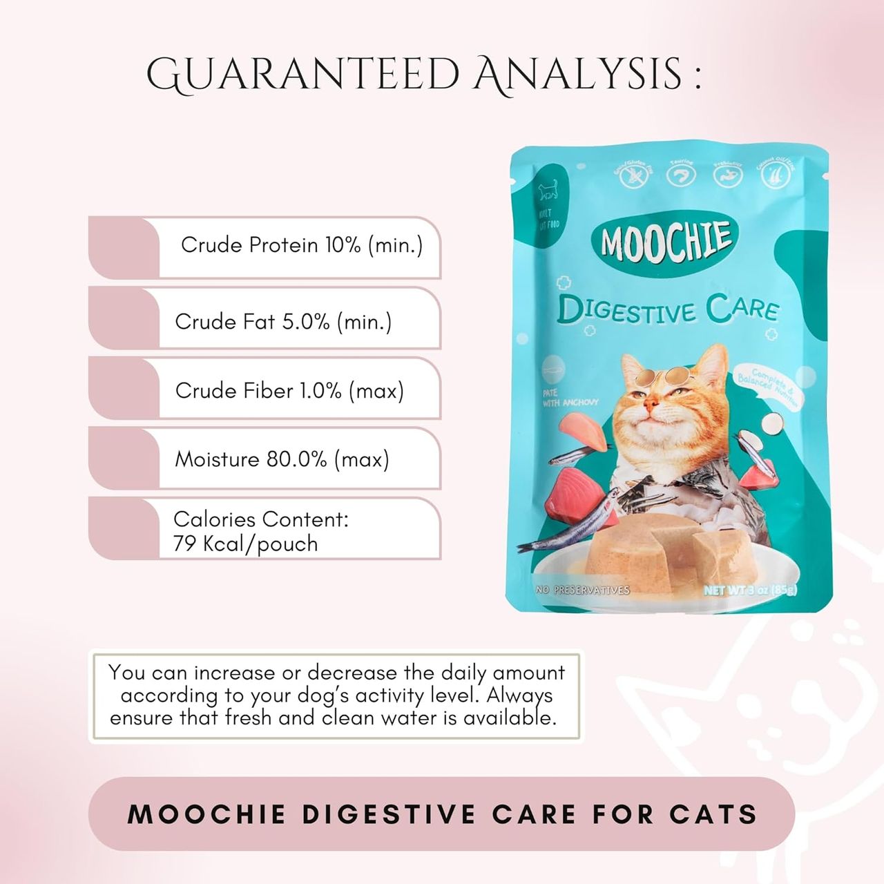 Moochie Cat Wet Food  Digestive Care - Pate With Anchovy